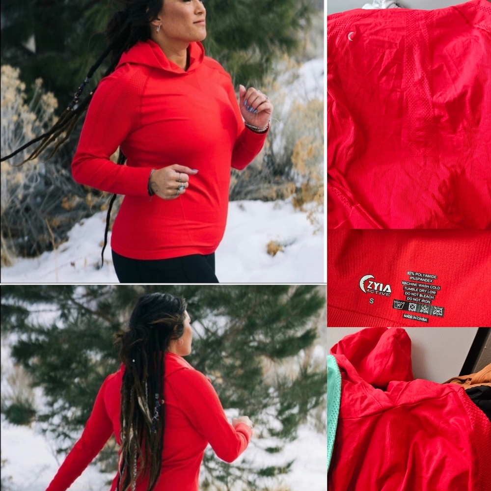 ZYIA Red Performance Seamless Hoodie Small Layering Layer